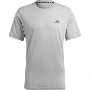 Camiseta adidas Essentials Comfort de manga corta para hombre en color gris claro (modelo IC7424)