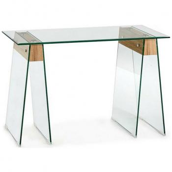 Recibidor de Madera y Vidrio Marrón Transparente 40x75x120 cm - Gift Decor