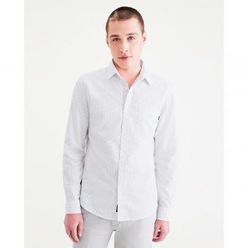 Camisa de hombre slim fit de manga larga Dockers con micro estampado y bolsillo en el pecho