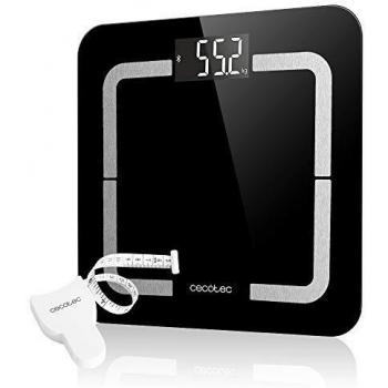 Cecotec Báscula de Baño Digital inteligente Surface Precision 9500 Smart Healthy. Alta precisión, Cristal templado color negro de alta seguridad, Pantalla LCD invertida, 180K