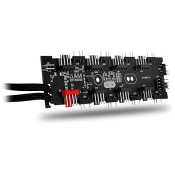 Hub NOX D-HUB 18 Puertos ARGB y PWM para PC Gaming, Control de Ventiladores e Iluminación, Conexión SATA, Color Negro