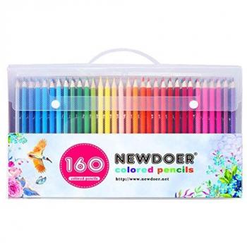 newdoer 160 Ultimate coloured pencil Set, la mejor lápices de colores para artistas, Comics, ilustración, interior Funda, estudiante, arte y colorear para adultos amantes como Chirstmas regalo