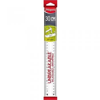 Regla Maped Study Flexible Irrompible Translúcida 30 cm - Pack de 2