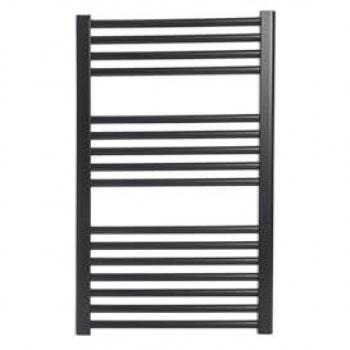Radiador toallero de agua Cicsa Zeta T 800x500 mm negro mate (450 entre ejes)