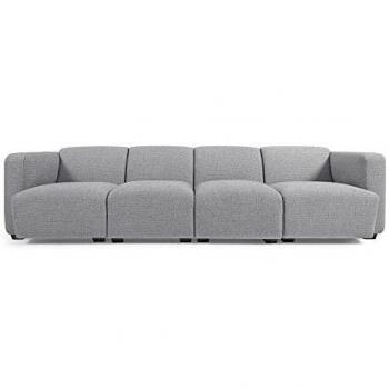 Kave Home - Sofá Legara 4 plazas Gris Claro 284 cm