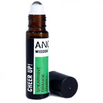 Roll-On de Aceites Esenciales 100% Natural con Vitamina E - Mezcla de Felicidad (Hierbabuena, Naranja y Mirra) 10ml