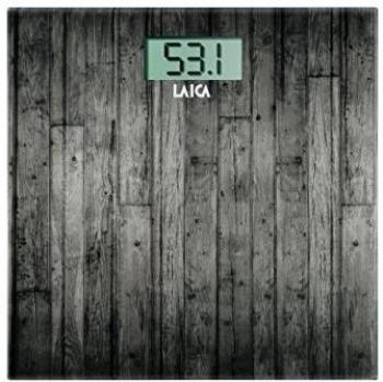 Báscula de Baño Electrónica Laica PS1065 en Madera Oscura con Plataforma de Vidrio Templado y Capacidad Máxima de 180kg