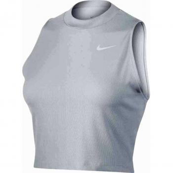 Nike W Nk Dry Tank Crop Camiseta sin Mangas, Mujer, Blanco