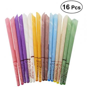 SUPVOX Velas de cera para el oído Cera de abejas Conos para velas Orangic Cilindros no tóxicos Fragancia Cono hueco Velas Para un cuidado sano Eliminación de cera Cleaner 16PCS