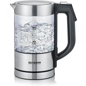 Sevir WK 3458 - Mini Hervidor de cristal digital, negro