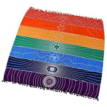 Plaza Toalla de playa arco iris playa Matte – oro Being algodón borla playa Yoga