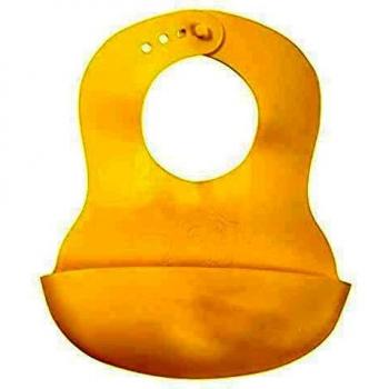 Tigex - Babero de Silicona, Flexible e Impermeable, con Cuello Ajustable y Bolsita Recuperadora de Comida