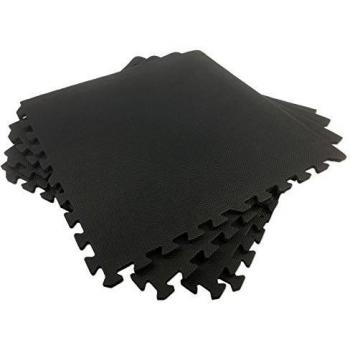 Tunturi-Fitness 14Tuscl269 Pack de 4 Alfombrillas Protectoras, Unisex Adulto, Negro, 60 x 60 cm