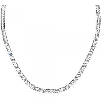 Maserati Men's Stainless Steel Necklace with Blue Trident - 55cm