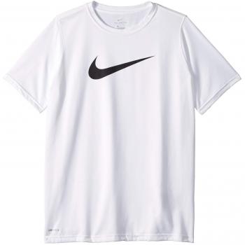 Nike B NK Dry tee Leg Swoosh T-Shirt, Niños, White/Black, XS