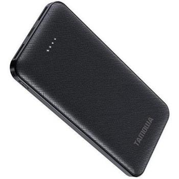 TAMOWA Bateria Externa 10000mAh Power Bank, Bateria Externa Movil con 2 Entradas y 2 Salidas Cargador Portátil Móvil para iPhone, iPad, Samsung, Huawei, Xiaomi, Smartphones y más, Negro