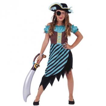 Disfraz de Pirata Azul a Rayas para niña de Rubie's
