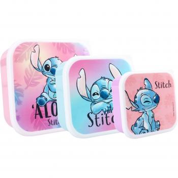 Fiambrera Infantil Lilo & Stitch 3 en 1 - Porta Meriendas Multicolor, 12 x 12 x 6 cm