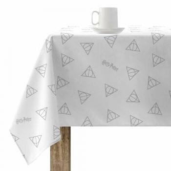 Mantel resinado antimanchas Harry Potter Multicolor 300 x 150 cm, tacto plastificado, diseño Deathly Hallows, tamaño 300x140 cm, no hule, fabricado en algodón