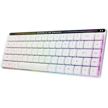 ASUS ROG Falchion RX Low Profile Teclado Inalámbrico Gaming QWERTY Español Blanco, 65%, interruptores ópticos ROG RX Red Low Profile, conexión trimodal, panel táctil, compatible con
