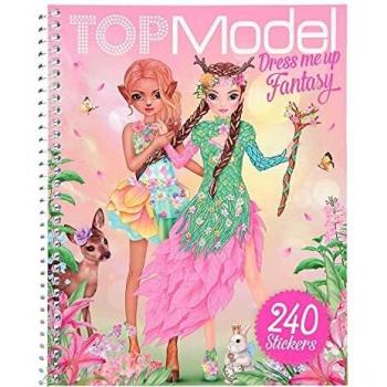 Depesche TopModel 11664 Dress me up Fantasy - Libro de pegatinas con 24 motivos mágicos para colorear y pegar, incluye 240 pegatinas, aprox. 20 x 16 x 1 cm