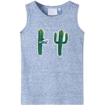 Camiseta de tirantes infantil azul melange 128