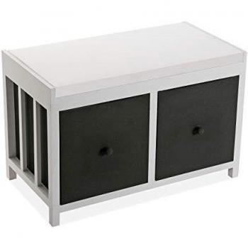 Versa 21520007 Mueble bajo para baño con 4 cajones de Madera en Color Blanco y Negro, 42 x 34 x 64 cm