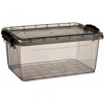 Caja de Almacenaje Antracita Plástico 8,5 L con Tapa - Organización Práctica y Eficiente