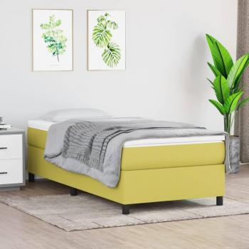 Estructura de Cama Box Spring Tapizada en Tela Verde 80x200 cm