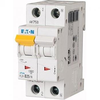 Interruptor magnetotérmico Eaton Plz4-c25/1N 25A 4,5kA 1P+N 2 módulos