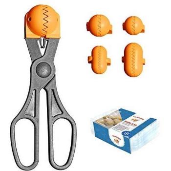 La Croquetera Pack- Utensilio multiusos color naranja - 4 moldes intercambiables para masas + Pack 20 Bandejas conservación - 100% español : patentado y fabricado en España