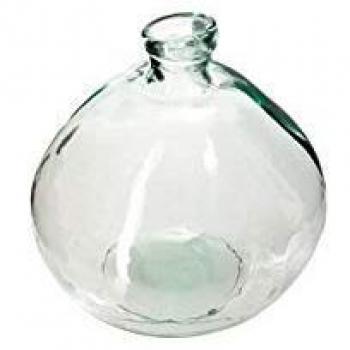 Jarrón de vidrio reciclado transparente redondo Ø20x23cm