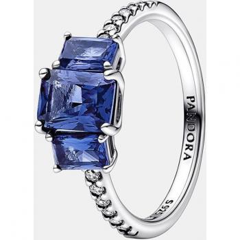 Anillo Pandora Timeless de plata con gema azul