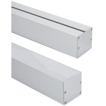 Perfil de Aluminio Colgante XL para Tiras LED hasta 45 mm con Tapa Continua 2 m Blanco Traslúcido