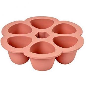 BÉABA, Contenedores Multiporciones en Silicona, Primera Calidad, Resistencia Térmica Extrema, Horno y Microondas, 6 compartimentos, Hermética, Fabricado en Italia, 6 x 90 ml, Pink