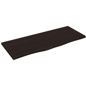 Estante de pared de madera maciza de roble sin tratar 100x40x2 cm, color natural, marrón claro y marrón oscuro, mueble de almacenaje para oficina, estudio y dormitorio