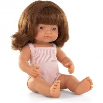 Miniland Muñeca Étnica Pelirroja Nuria 38 cm Aromatizada Hecha a Mano Inclusiva Diversity Colourful Edition
