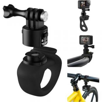 Telesin Quick-Release Silicone Handlebar Mount for Action Cameras (Black)