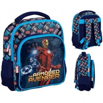 Mochila Escolar Avengers Marvel 32 Cm - Mochila de 32 cm, diseño de los personajes de Avengers, compartimento principal amplio, bolsillo frontal con cremallera, correas ajustables y acolchadas, material resistente y fácil de