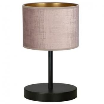 Lámpara de Mesa Hilde EPIKASA, Acero con Recubrimiento de Polvo, Tejido Negro y Rosa, 20x34x18 cm