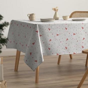 Mantel Navideño Impermeable Antimanchas Rectangular de Algodón Tacto Tela 160x200 cm