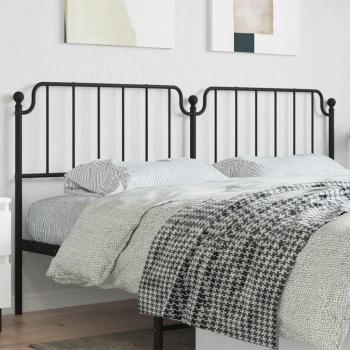 vidaXL Metal Headboard Black 193 cm