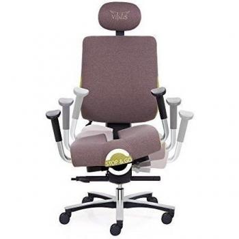 Balance - Silla de oficina con Stop @ GO® Fijación Vitalis XL en plástico con tecnología de nanotex, tela, gris, xx-large
