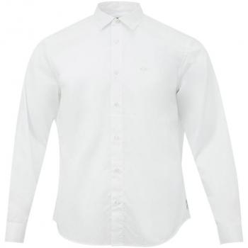 Armani Exchange Elevated White Cotton Classic Shirt - M, Casual Shirts, male, White, Size: M Elegant White Cotton Shirt for Men