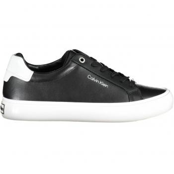 Calvin Klein Women's Black Nylon Sneakers with Contrasting Details and Logo Print, Size 6 US / 3 UK