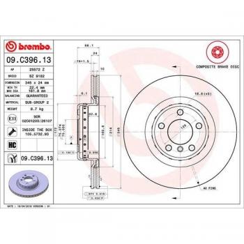 Disco de freno BREMBO 09.C396.13