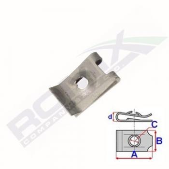 Grapa de montaje para motocicleta ROMIX ROM C70410, incluye elementos de fijación, fabricada en material duradero, diseño específico para asegurar componentes de la moto, fácil instalación y compatible con diversas marcas y modelos