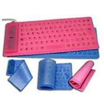 Teclado REDUCIDO USB Flexible Silicona Rosa SATYCO