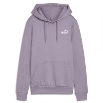 Sudadera con Capucha Puma ESS+ Bordado Lila para Mujer - Talla L, Casual, Deportivo, Algodón Sostenible