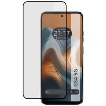 Protector de Cristal Templado Completo 5D Full Glue Negro para Motorola Moto G34 5G